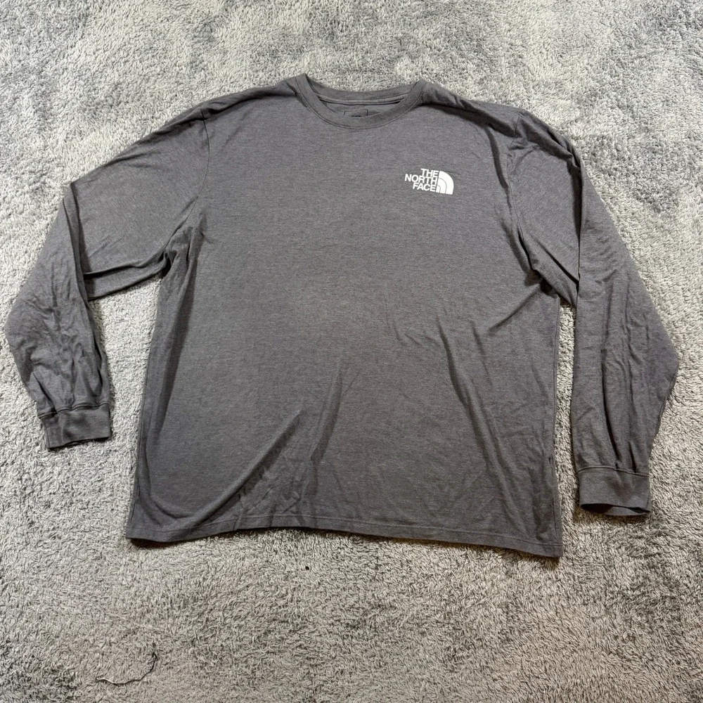 The North Face Long Sleeve Graphic T-Shirt Mens XXL Gray Mountain Circular Tee